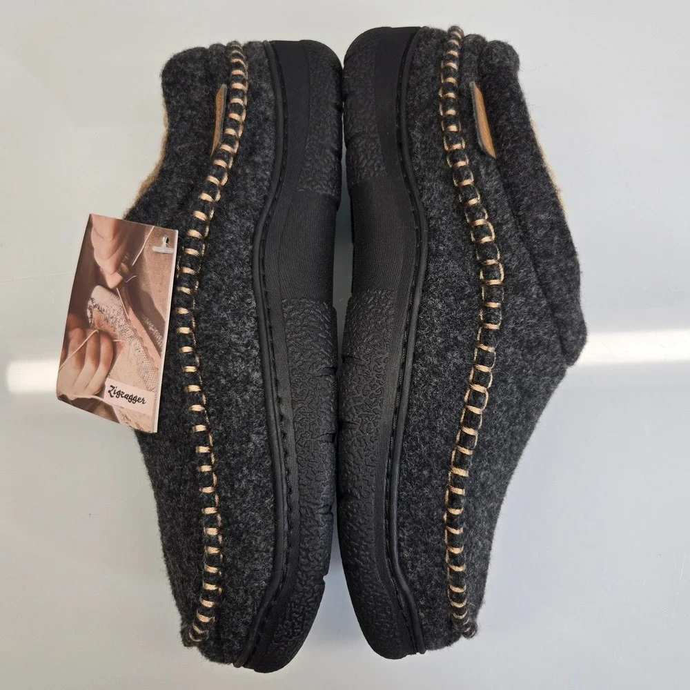 Zigzagger Slipper 7-8 Moccasin Slip On House Shoe Cozy Indoor Outdoor Warm Fuzzy